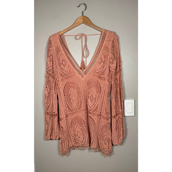Jen’s Pirate Booty Jasmine Crochet Mini Dress in Clay Lace XS - Picture 8 of 11